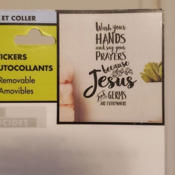 Wash your hands cause Jesus and germs are everywhere wall decal wall art - Picture 4 of 5